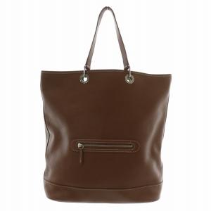 トートバッグ ワンショルダー 2WAY レザー マグネット ロゴ 型押し 茶色 ブラウン /XZ GY17