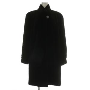 銀サガ ファーコート アウター 毛皮 シェアードミンク ミンク 肩パッド F 茶色 ブラウン /XZ GY13