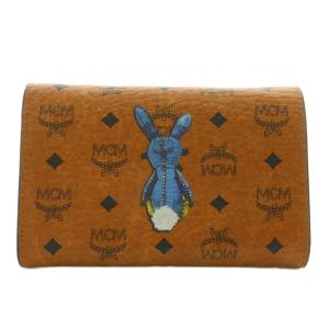 MCM 財布 三つ折り レザー ヴィセトス柄 ラビット 総柄 ロゴ 茶色 ブラウン /XZ GY13