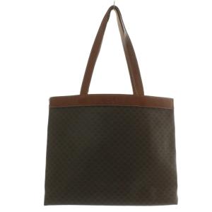 CELINE オールドセリーヌ ヴィンテージ トートバッグ ショルダー PVC レザー マカダム 総柄 ロゴ 茶色 ブラウン