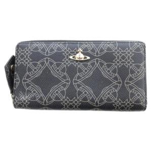 長財布 オーブ 総柄 ブラック