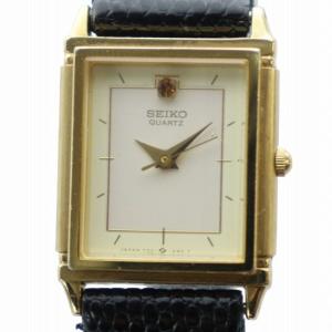 腕時計 ウォッチ クォーツ 石付き スクエア レザーベルト ゴールド色 7321-5660 GY18 /MQ