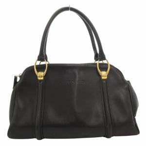 ハンドバッグ ミニボストン 肩掛け レザー 黒 ブラック /GV GY11