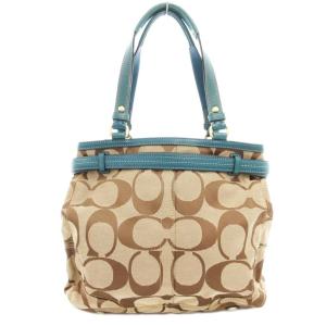 COACH 12466 トートバッグ ハンドバッグ シグネチャー キャンバス レザー ベージュ /AE GY18