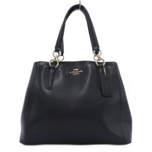 ミネッタ ハンドバッグ ショルダー 2WAY クロスグレイン レザー ネイビー F36642 /UO