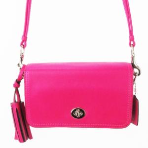 ショルダーバッグ レザー 革 ターンロック ロゴ タッセル付き マゼンタピンク 19914 /CK29