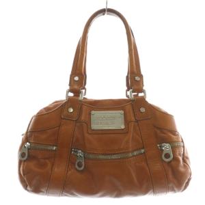 ハンドバッグ ショルダー 2WAY 牛革 レザー ロゴプレート シルバー金具 茶色 ブラウン M3112254