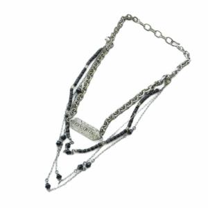 CIVARIZE ネックレス 3連 アクセサリー ロゴ ビーズ チェーン シルバー色 GY18 /MQ