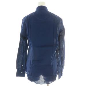 GIANNETTO ワイシャツ カジュアルシャツ 長袖 レギュラーカラー イタリア製 36 紺 ネイビー 青 ブルー AG36037V81