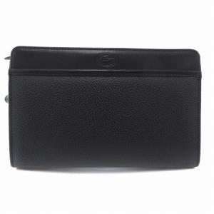 クラッチバッグ セカンドバッグ レザー ロゴ 黒 ブラック /AE GY18