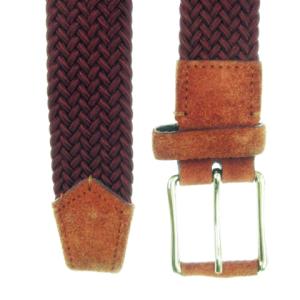 Ermenegildo Zegna 編みベルト ウーブンベルト ワンポイント スエード 100/38 赤 レッド /MN5 GY11