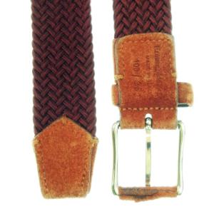 Ermenegildo Zegna 編みベルト ウーブンベルト ワンポイント スエード 100/38 赤 レッド /MN5 GY11