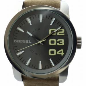 腕時計 ウォッチ クォーツ グレー文字盤 ロゴ ラウンド シルバー色 DZ-1372 GY18 /MQ