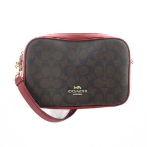 ショルダーバッグ 斜めがけ PVC レザー シグネチャー ロゴ 赤 レッド 茶 ブラウン 68168 GY18