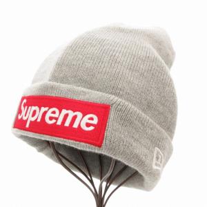 Supreme ×NEW ERA ニットキャップ ボックスロゴ グレー G2908182018