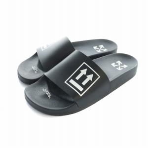 DOUBLE ARROW SLIDER サンダル フラット ロゴ 43 28cm 黒 ブラック GY18