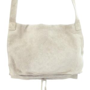 DKNY ショルダーバッグ スエード 本革 ロゴ ステッチ グレー /AH12 GY18