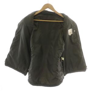 DIESEL 中綿ベスト アウター コーデュロイ ロゴ ワッペン ジップアップ ダブルジップ M 灰 グレー 茶 ブラウン