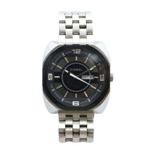 DIESEL 腕時計 ウォッチ クォーツ ロゴ 黒文字盤 カレンダー付き シルバー色 DZ-1170 GY18 /MQ