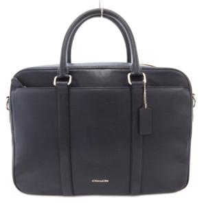 F54763 クロスグレーン レザー スリム ブリーフケース ビジネスバッグ 書類かばん 紺 ネイビー