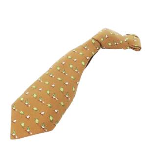 ネクタイ レギュラー シルク 絹 アニマル 卵 ワニ 亀 イラスト キャラクター 茶 ブラウン /CK25