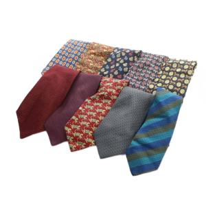 ネクタイ 10本 まとめ レギュラータイ 総柄 ロゴ 絹 シルク マルチカラー GY18 /MQ OH