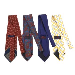 ETRO 4本セット ネクタイ 総柄 シルク 赤 レッド 紺 ネイビー 黄 イエロー /AE GY18