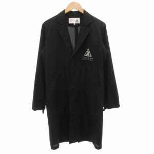 2021 S/S HOME チェスターコート ロング 比翼 プリントロゴ 4 黒 ブラック /GV