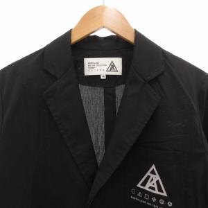 ANREALAGE 2021 S/S HOME チェスターコート ロング 比翼 プリントロゴ 4 黒 ブラック /GV