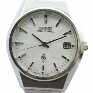 KING QUARTZ 腕時計 クォーツ 白文字盤 カレンダー付き デイト