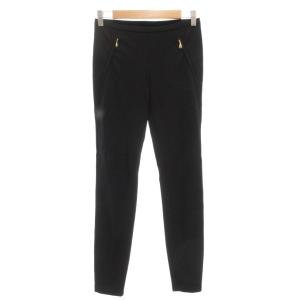 スキニーストレッチパンツ デザインジップ ナイロン 38 黒 ブラック /GV GY18