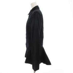 Jean Paul GAULTIER FEMME シャツ ブラウス 長袖 比翼 フリルヘム 40 紺 ネイビー /GV GY18