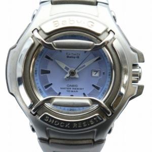 ベビージー Baby-G 腕時計 ウォッチ クォーツ カレンダー付き 青文字盤 ロゴ シルバー色 STG-110