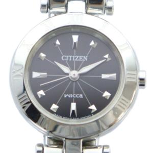 ウィッカ wicca 腕時計 ウォッチ ソーラー ロゴ 黒文字盤 シルバー色 E031-S057264
