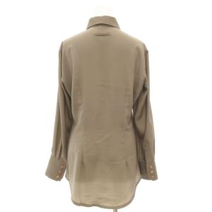 Jean Paul GAULTIER CLASSIQUE 長袖シャツ ブラウス デザインステッチ シェルボタン 40 カーキ /GV