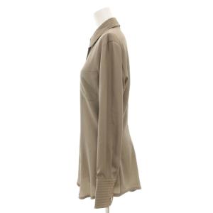 Jean Paul GAULTIER CLASSIQUE 長袖シャツ ブラウス デザインステッチ シェルボタン 40 カーキ /GV