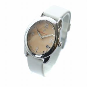 CASTELBAJAC 腕時計 ウォッチ クォーツ カレンダー付き ラウンド レザーベルト ロゴ シルバー色 JC-7010 GY11