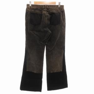 Jean Paul GAULTIER JPG コーデュロイ パンツ ブリーチ加工 ボタンフライ 42 ブラック