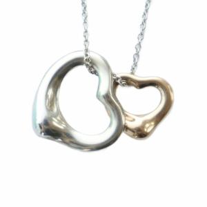 TIFFANY&Co. ダブル オープンハート ネックレス SV925 K18 750