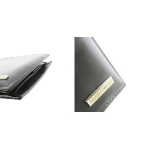 DOLCE&GABBANA 二つ折り財布 ウォレット 小銭入れあり レザー 革 ロゴプレート ツヤ 黒 ブラック /CK28 GY18