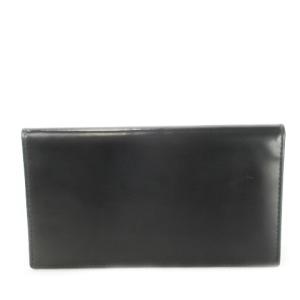 ETTINGER 長財布 札入れ 二つ折り ロング ウォレット 小銭入れなし 薄型 コードバン レザー 革 黒 ブラック