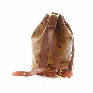 MCM ショルダーバッグ 斜めがけ レザー ロゴ 総柄 PVC レザー 茶 ブラウン GY18 /MQ