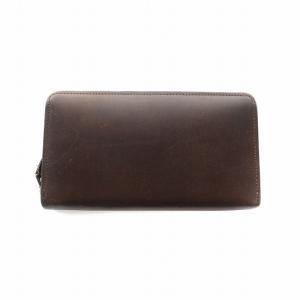ラウンドファスナー 長財布 ロング ウォレット レザー 茶 ブラウン GY18 /MQ