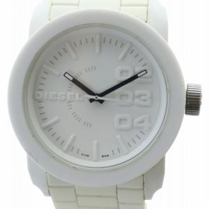 腕時計 ウォッチ クォーツ 白文字盤 ロゴ アナログ ラバーベルト 白 ホワイト DZ-1436 GY17