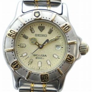 スキューバ SCUBA 腕時計 ウォッチ クォーツ カレンダー付き ロゴ シルバー色 7N85-0040