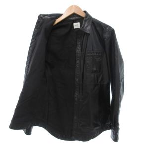TAKEO KIKUCHI レザージャケット 牛革 胸ポケット 3 黒 ブラック /JS GY18