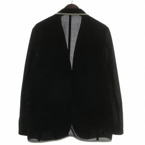 SINA COVA SINACOVA テーラードジャケット ブレザー パイピング シングル 2B ノーベント ロゴ 刺繍 L 黒 ブラック /XZ