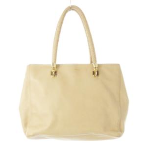 ベンソン トートバッグ ハンド レザー 本革 編み込み メッシュハンドル ゴールド金具 ベージュ /CK22