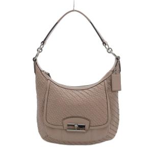 19314 クリスティン ワンショルダーバッグ メッシュレザー 革 編込み ピンク /UO GY17