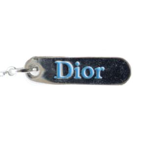 Christian Dior ネックレス アクセサリー ペンダント プレート ロゴ 刻印 ラリエット シルバー色 GY18 /MQ OH